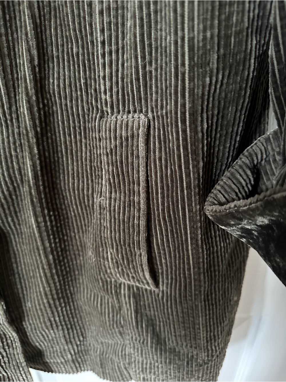 JJill Women’s Olive Green Corduroy with velvet trim barn coat - Picture 5 of 11